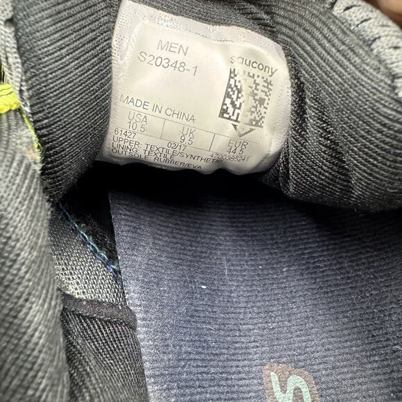 Saucony Hurricane ISO 3 Men Gry/Black/Citron Size 10.5 *see Description* - Picture 8 of 8